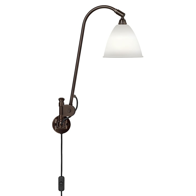 Bestlite BL6 Wall Lamp, Black Brass/Bone China