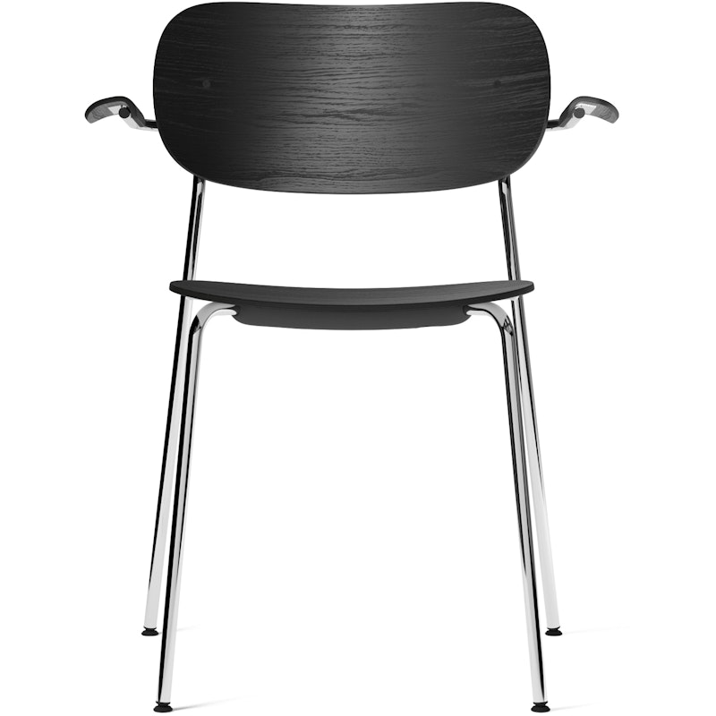 Co Chair Chromed Legs, Seat+ Back+ Arm Black Oak