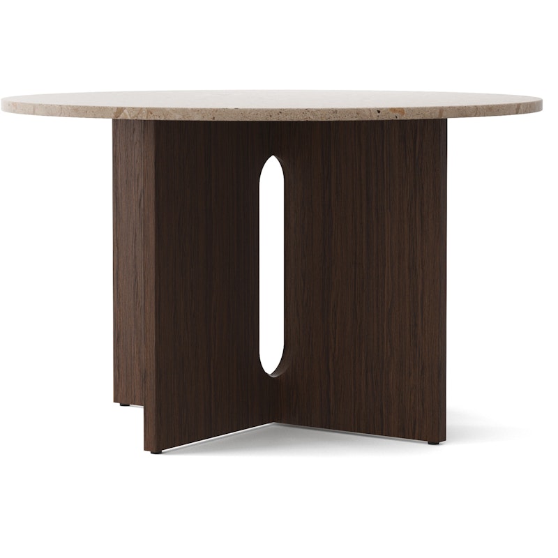 Androgyne Dining Table Ø120, Dark Oak / Sand